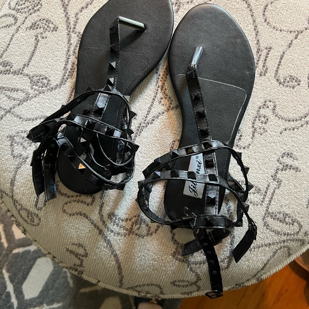 Black buckle Sandals - Never Worn